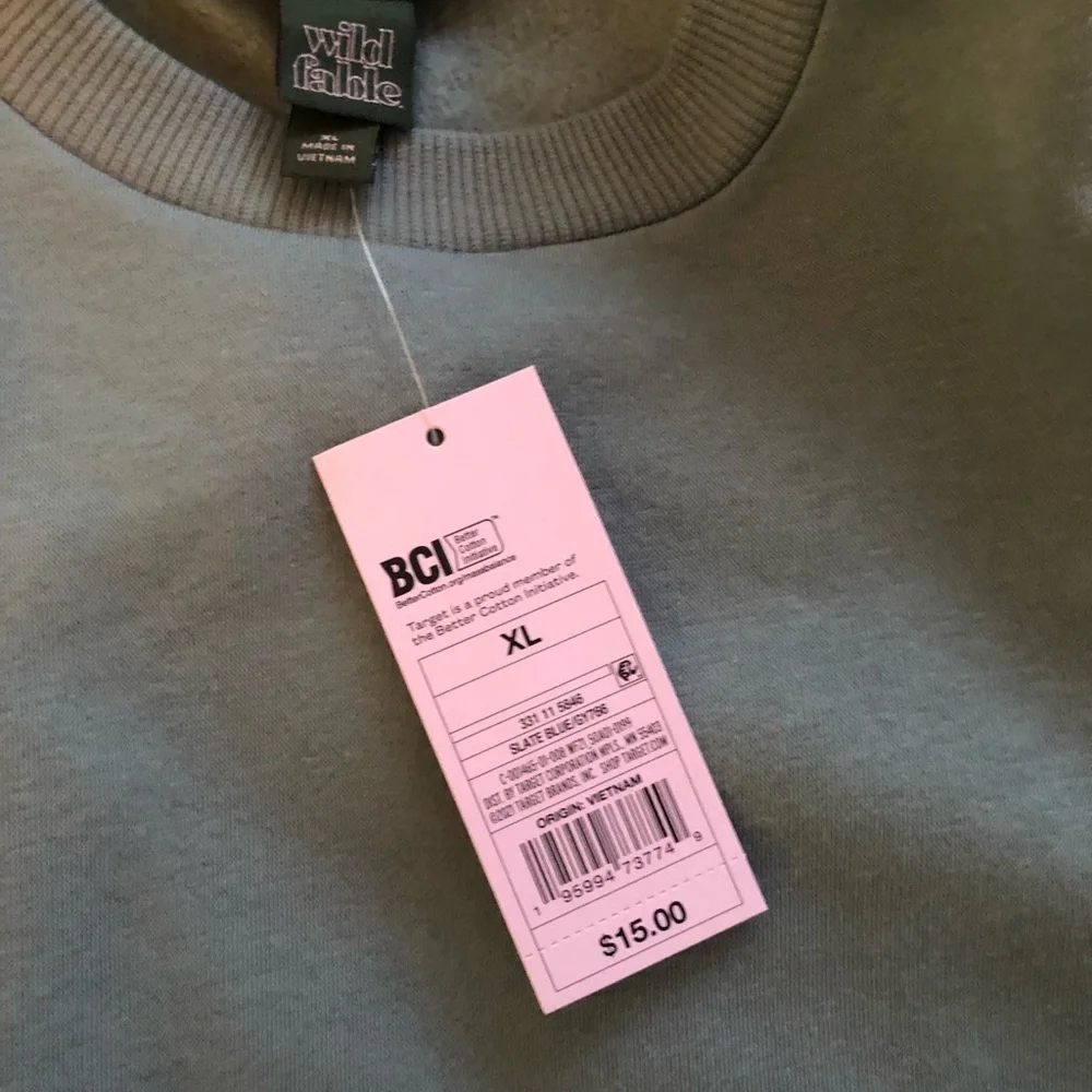 Wild Fable Cropped Crewneck Sweatshirt Ribbed Hem -XL - Picture 5 of 8